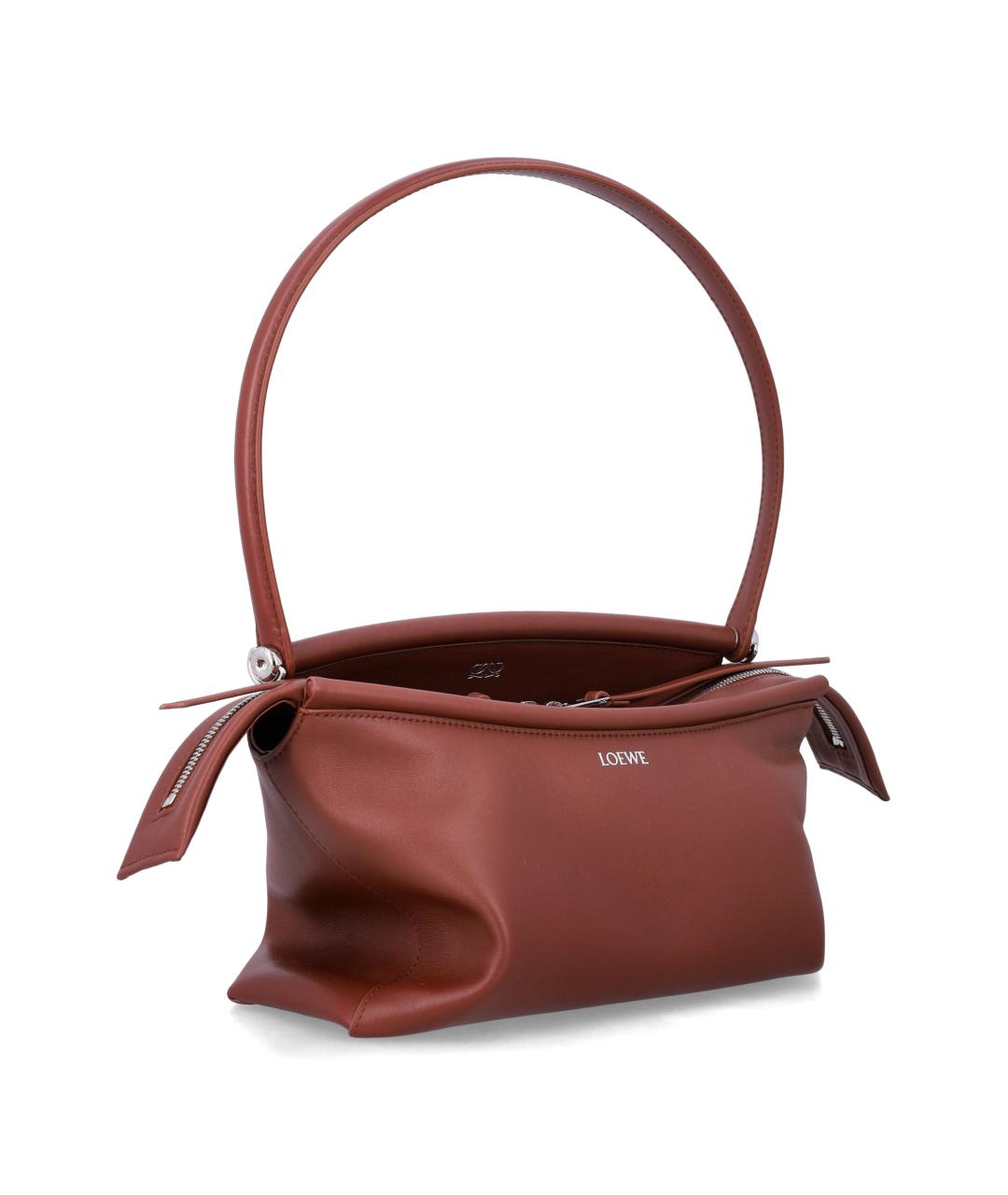 LOEWE Коричневая кожаная сумка через плечо, фото 2