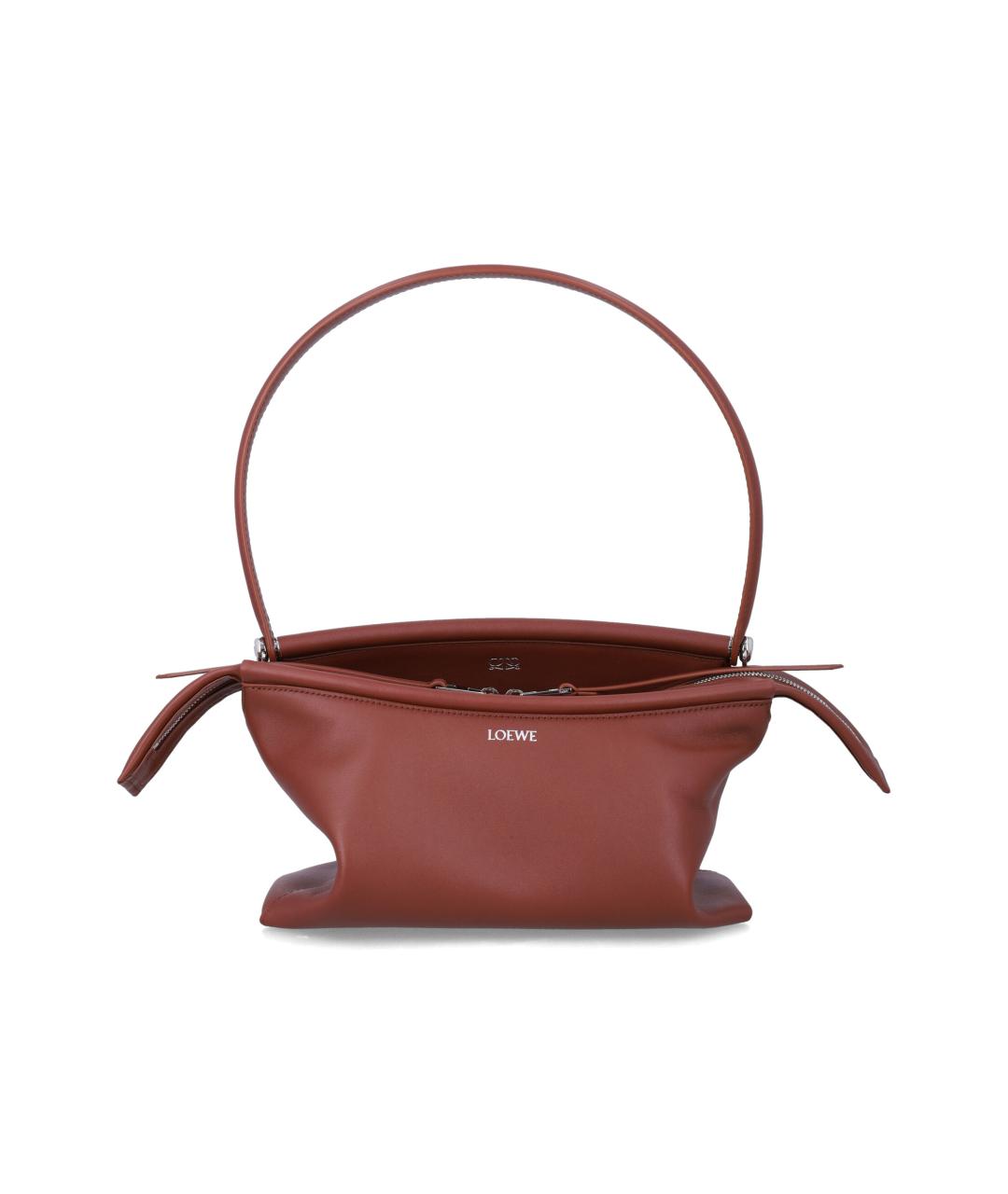 LOEWE Коричневая кожаная сумка через плечо, фото 4