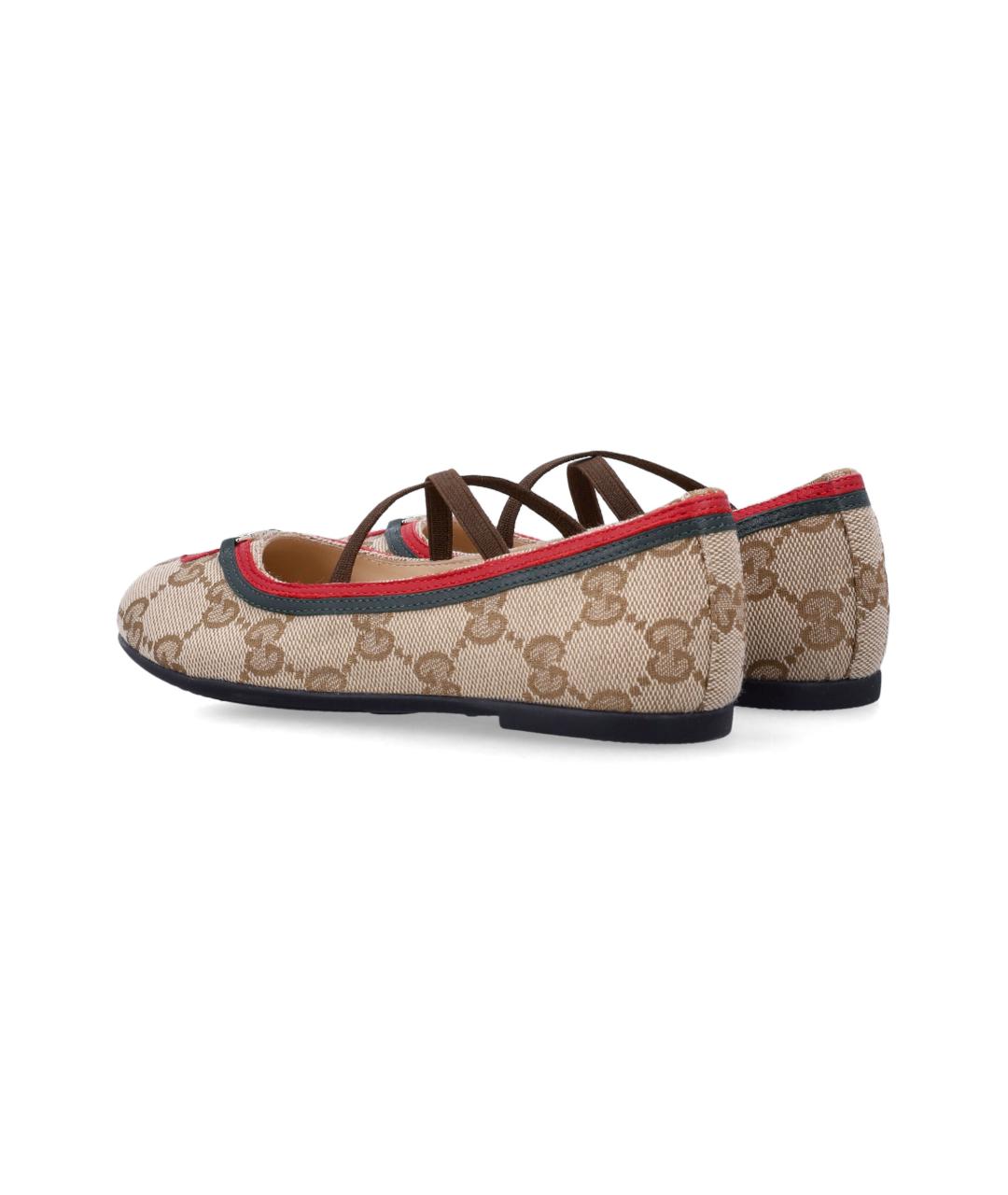 GUCCI Бежевые текстильные балетки, фото 4