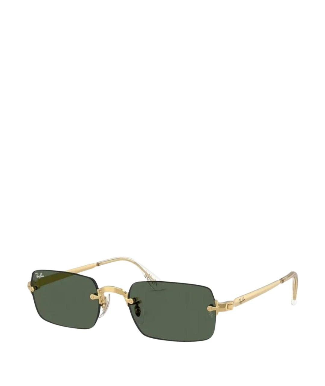 RAY BAN Зеленые металлические солнцезащитные очки, фото 1