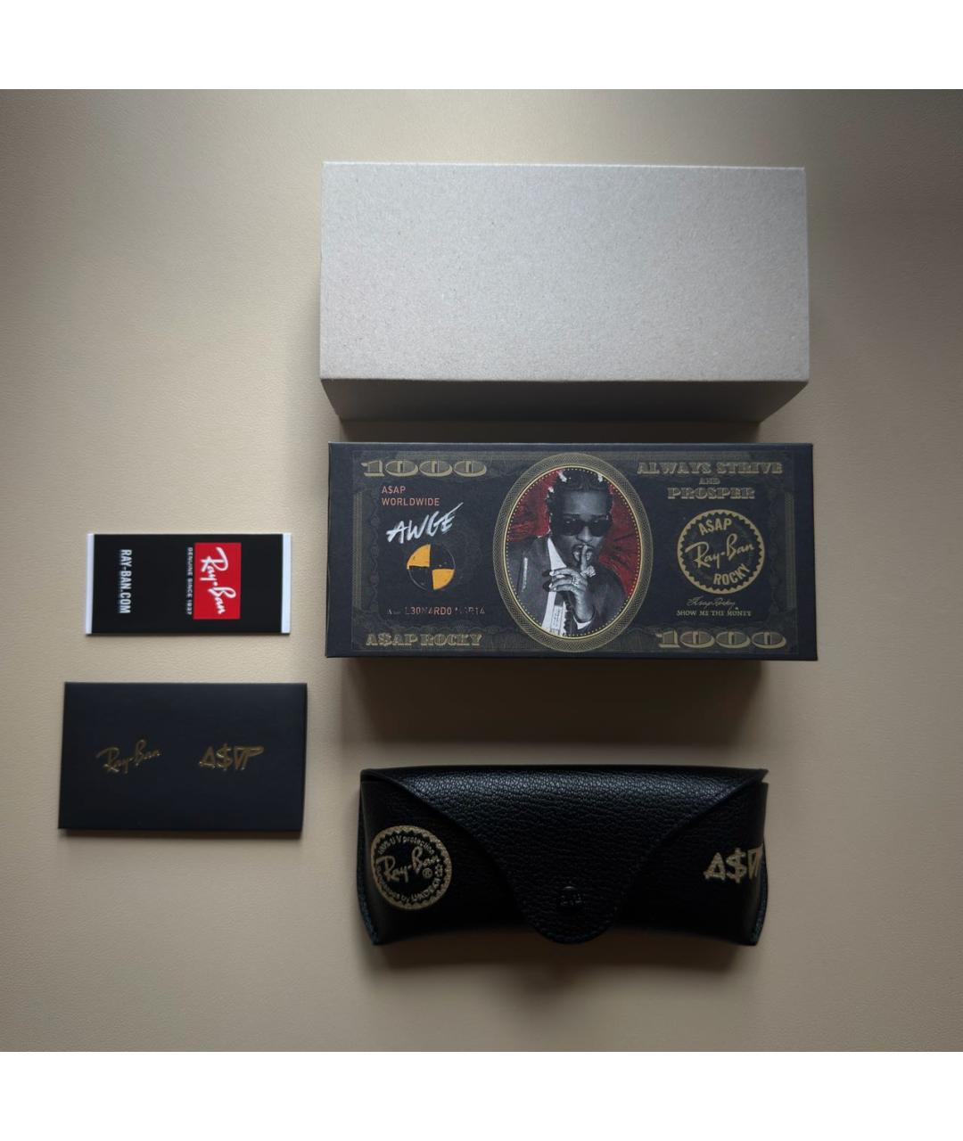 RAY BAN Зеленые металлические солнцезащитные очки, фото 5
