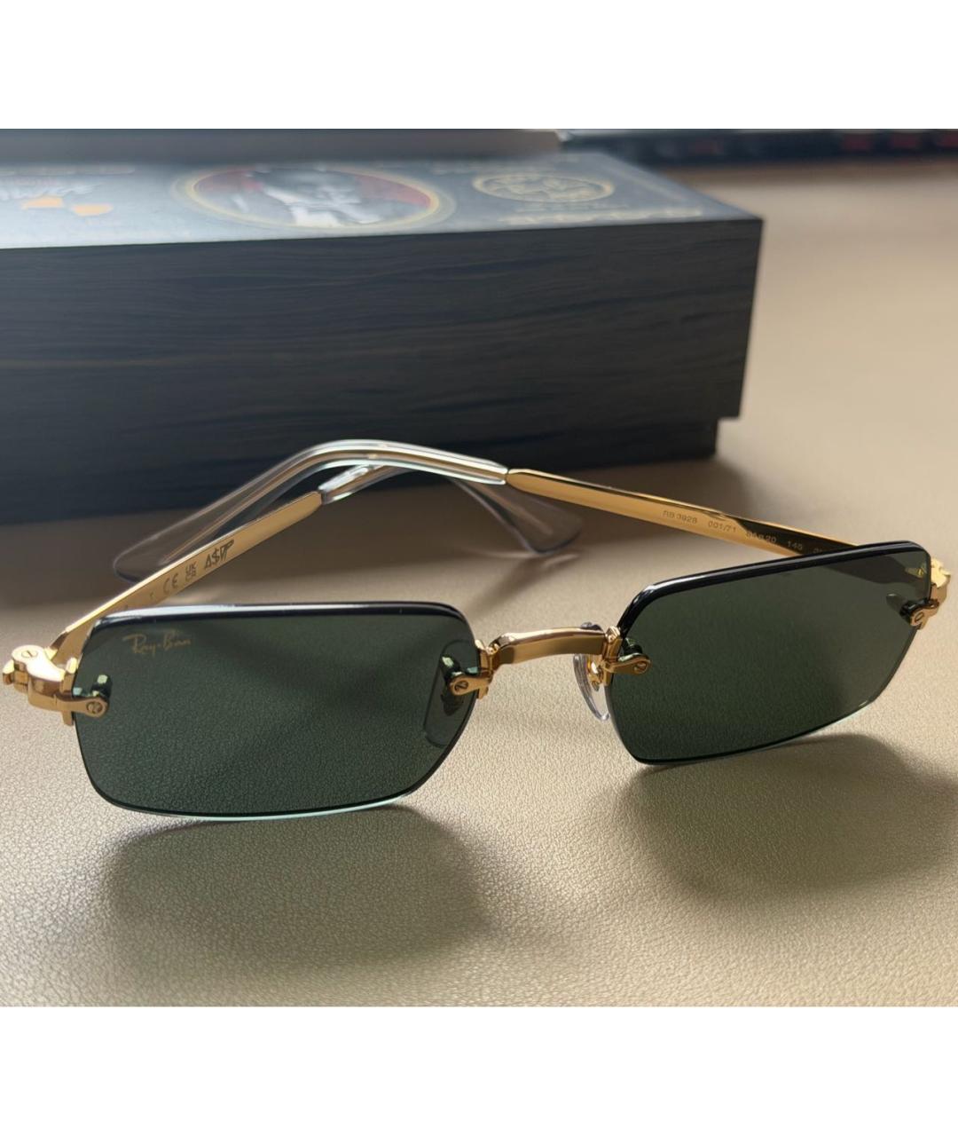 RAY BAN Зеленые металлические солнцезащитные очки, фото 2