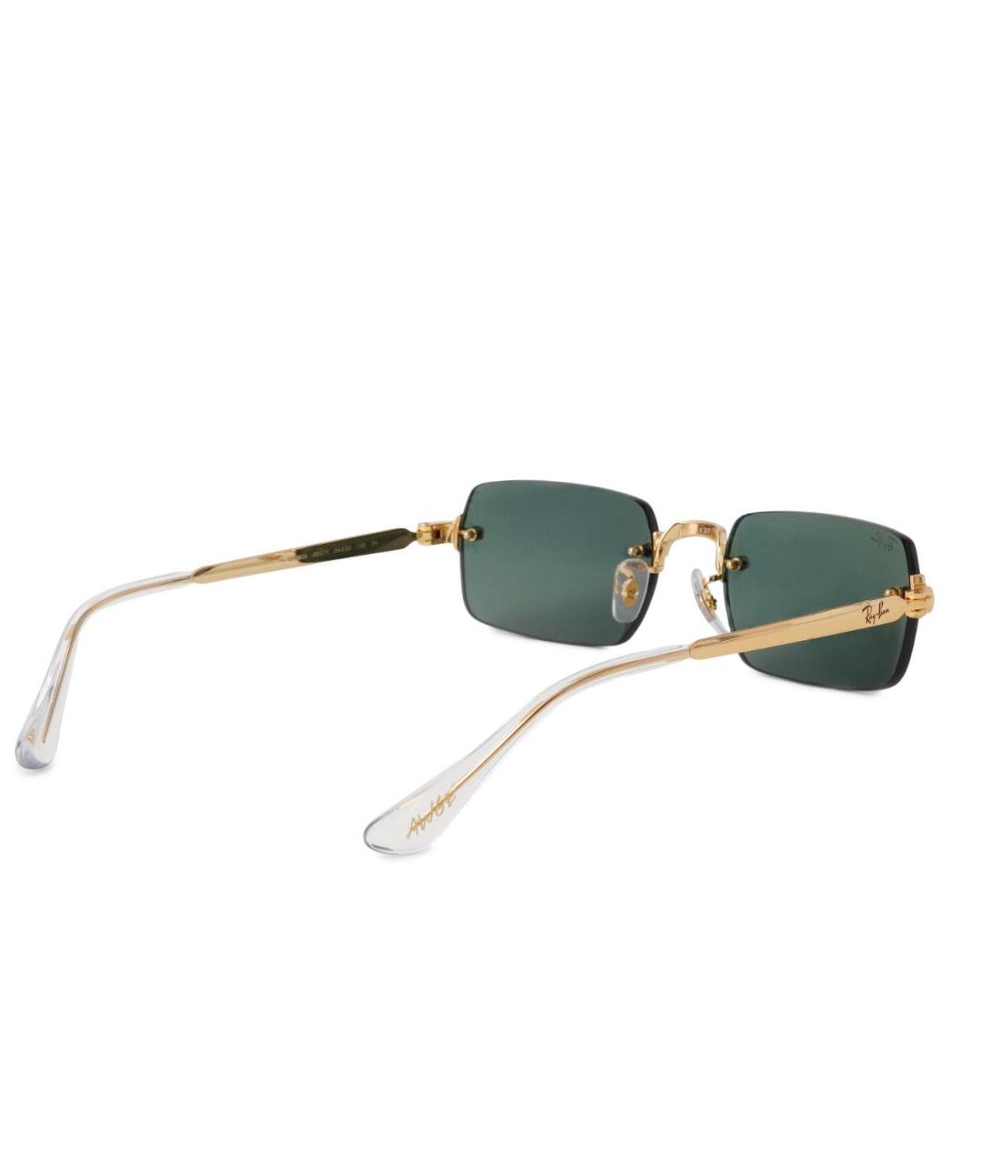 RAY BAN Зеленые металлические солнцезащитные очки, фото 3