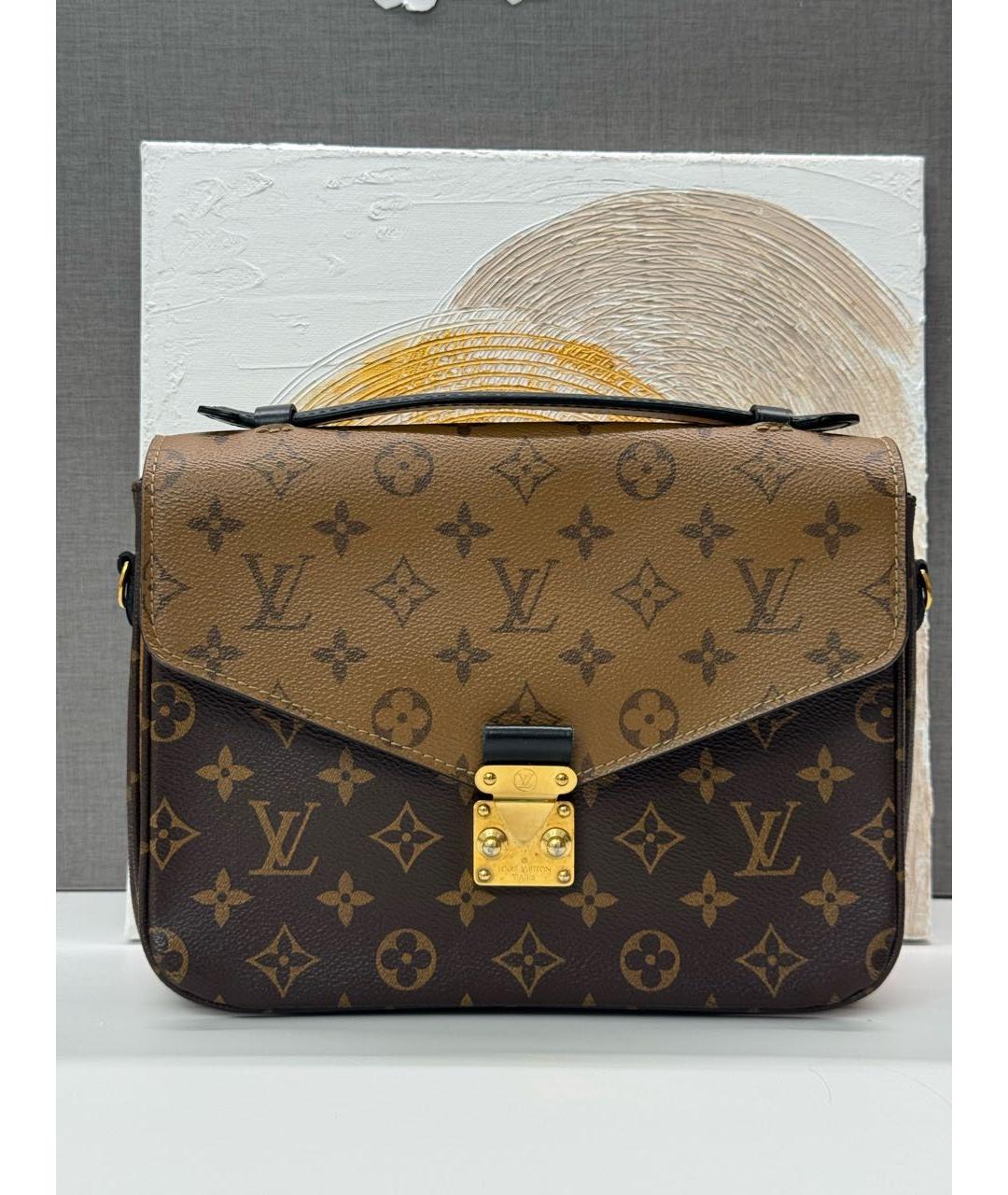 LOUIS VUITTON Коричневая сумка через плечо из канвы, фото 2