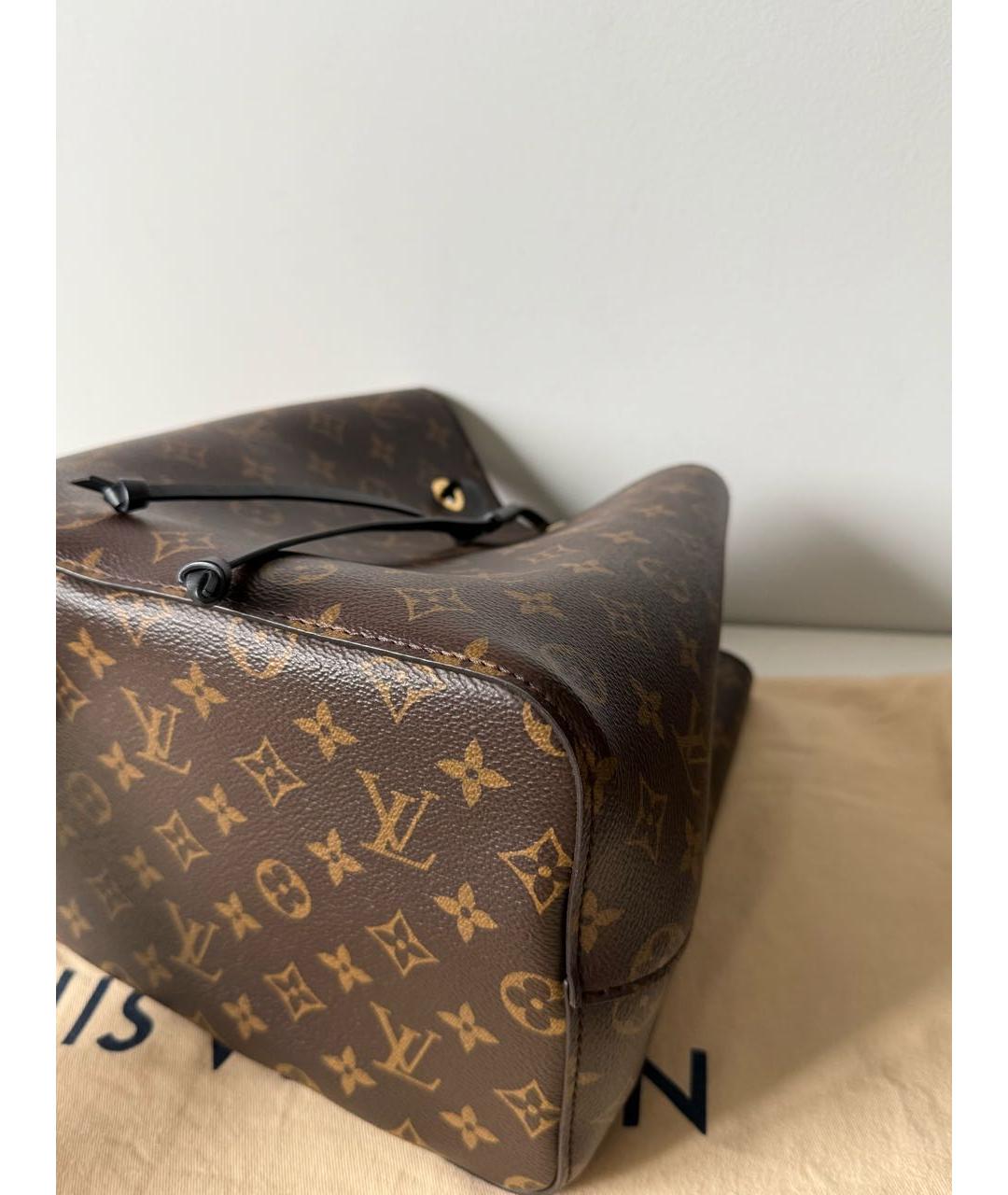 LOUIS VUITTON Коричневая кожаная сумка через плечо, фото 7
