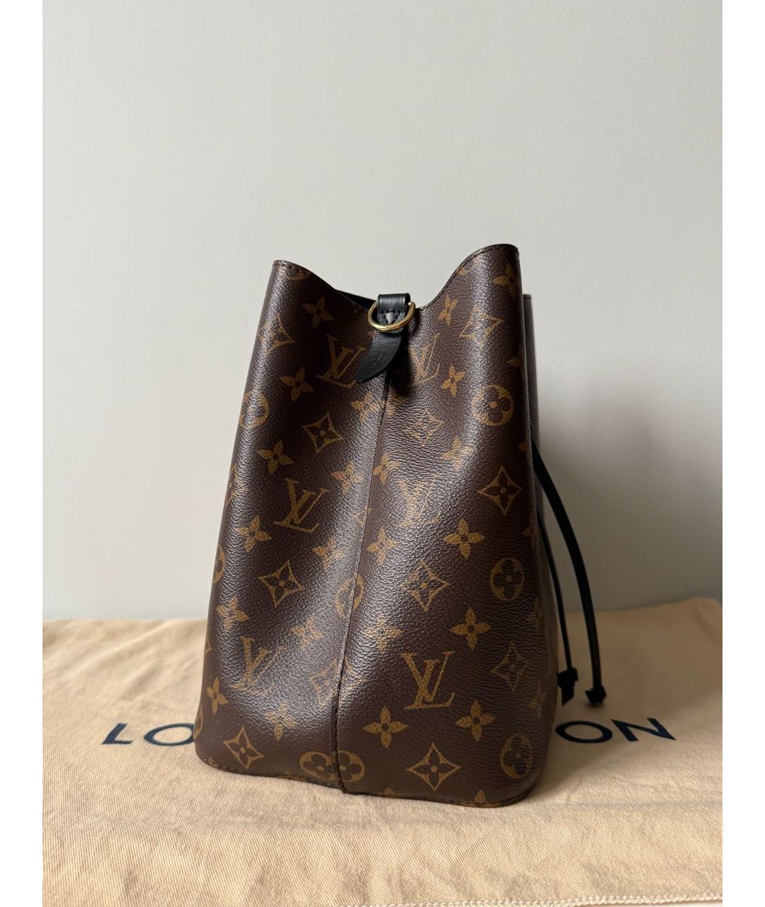 LOUIS VUITTON Коричневая кожаная сумка через плечо, фото 4