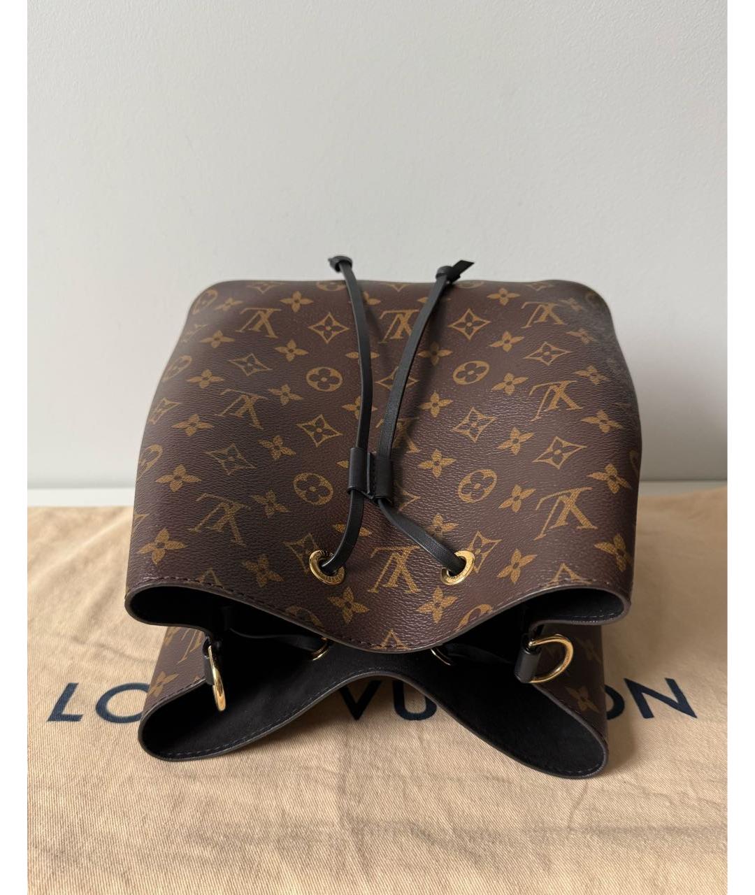 LOUIS VUITTON Коричневая кожаная сумка через плечо, фото 5