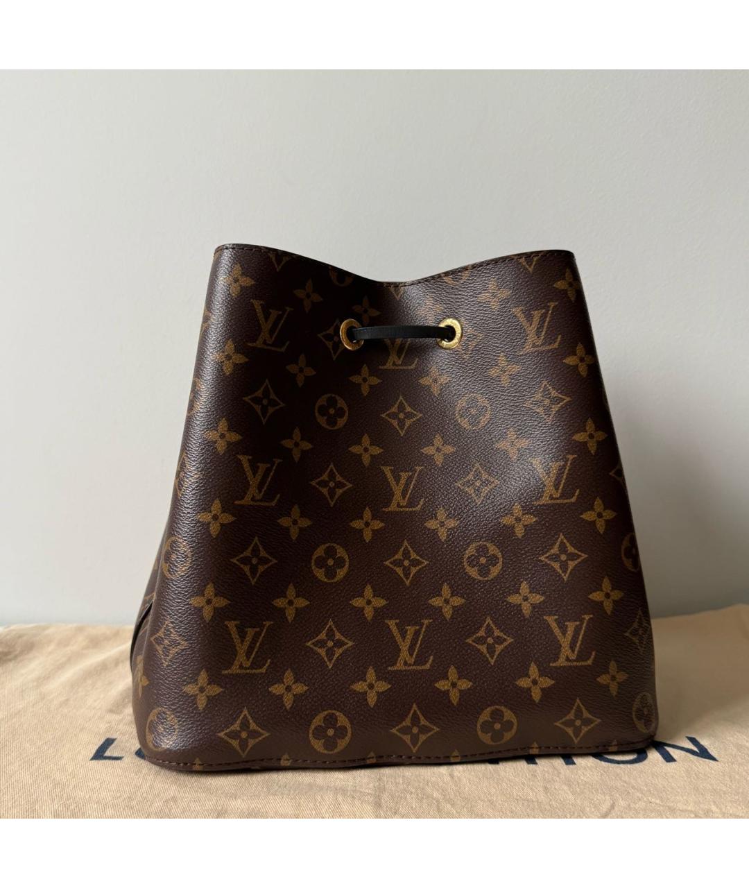 LOUIS VUITTON Коричневая кожаная сумка через плечо, фото 2