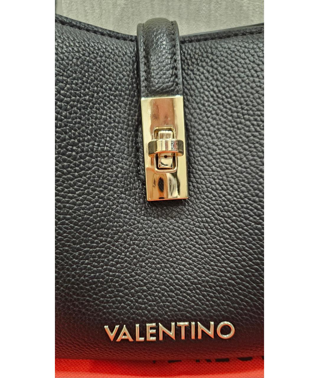 VALENTINO Черная сумка с короткими ручками из искусственной кожи, фото 6
