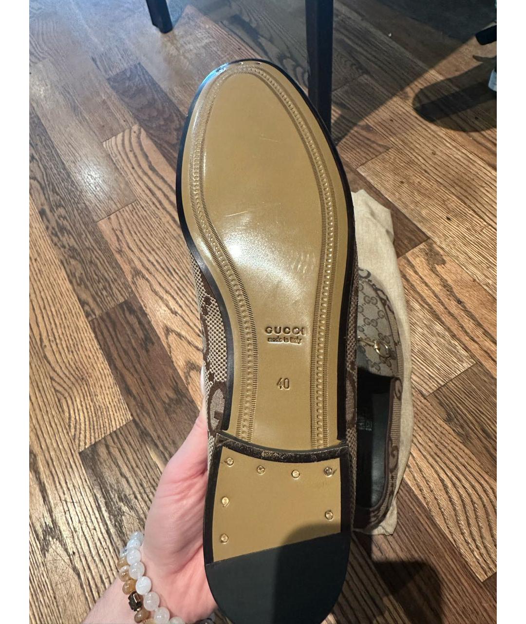 GUCCI Хаки лоферы, фото 4