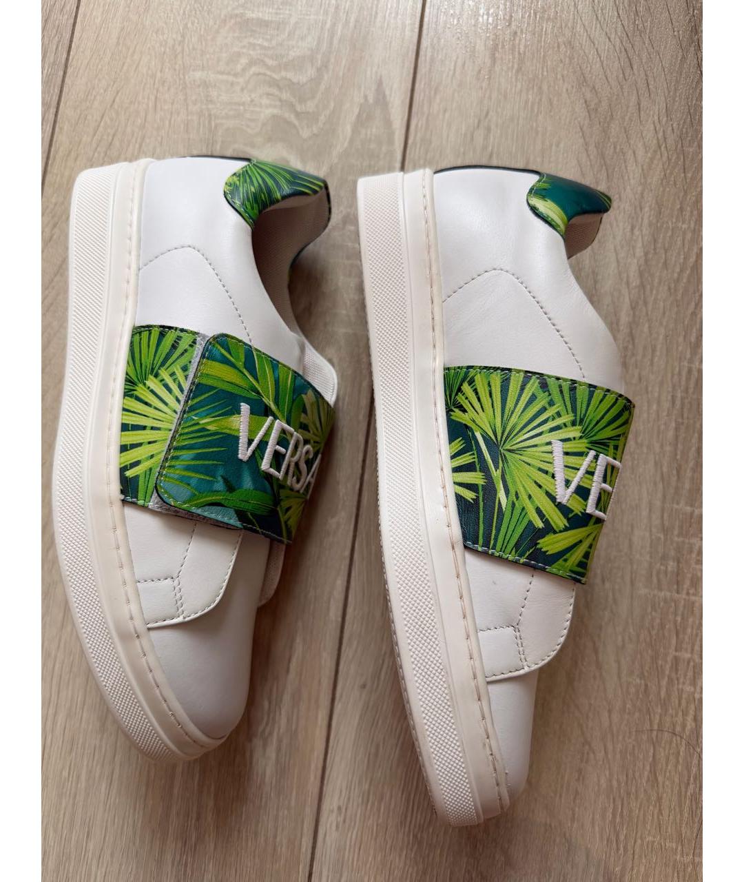 VERSACE Белые кожаные кеды, фото 3