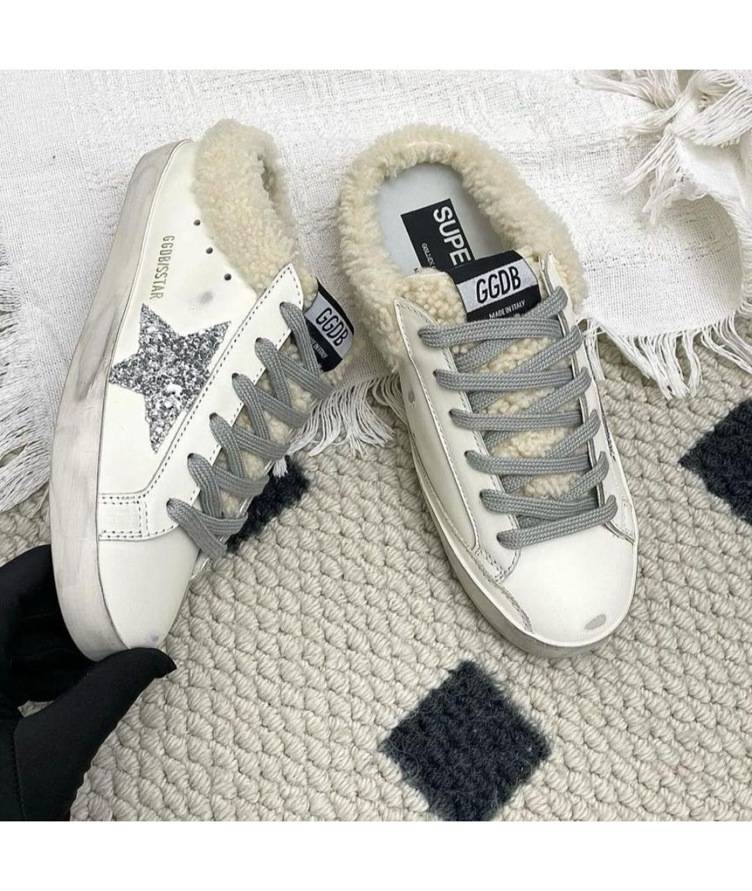 GOLDEN GOOSE Белые кожаные кеды, фото 2