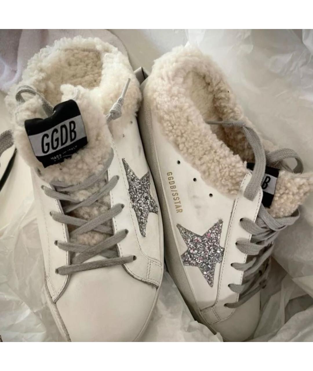 GOLDEN GOOSE Белые кожаные кеды, фото 3