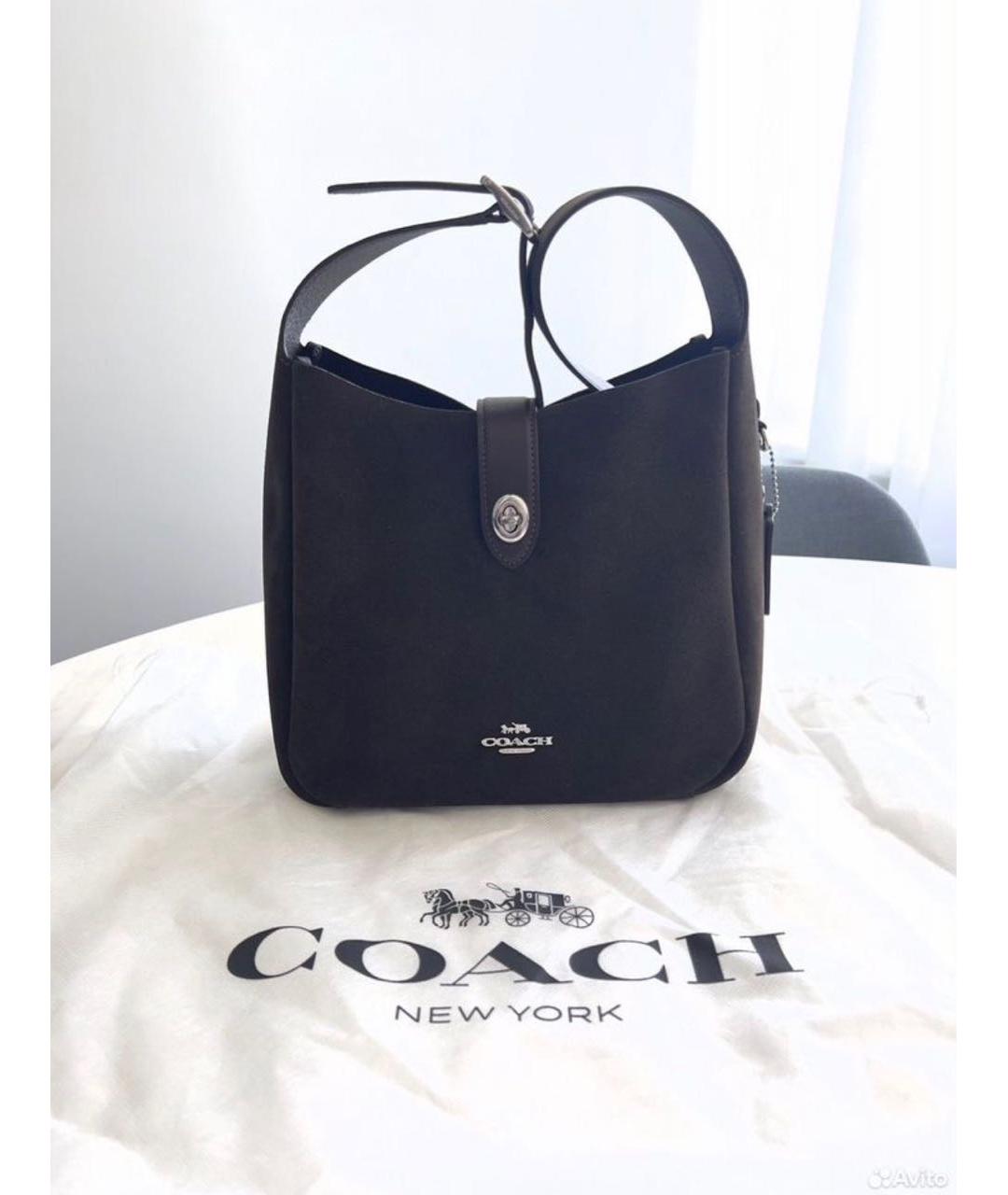 COACH Коричневая замшевая сумка через плечо, фото 2