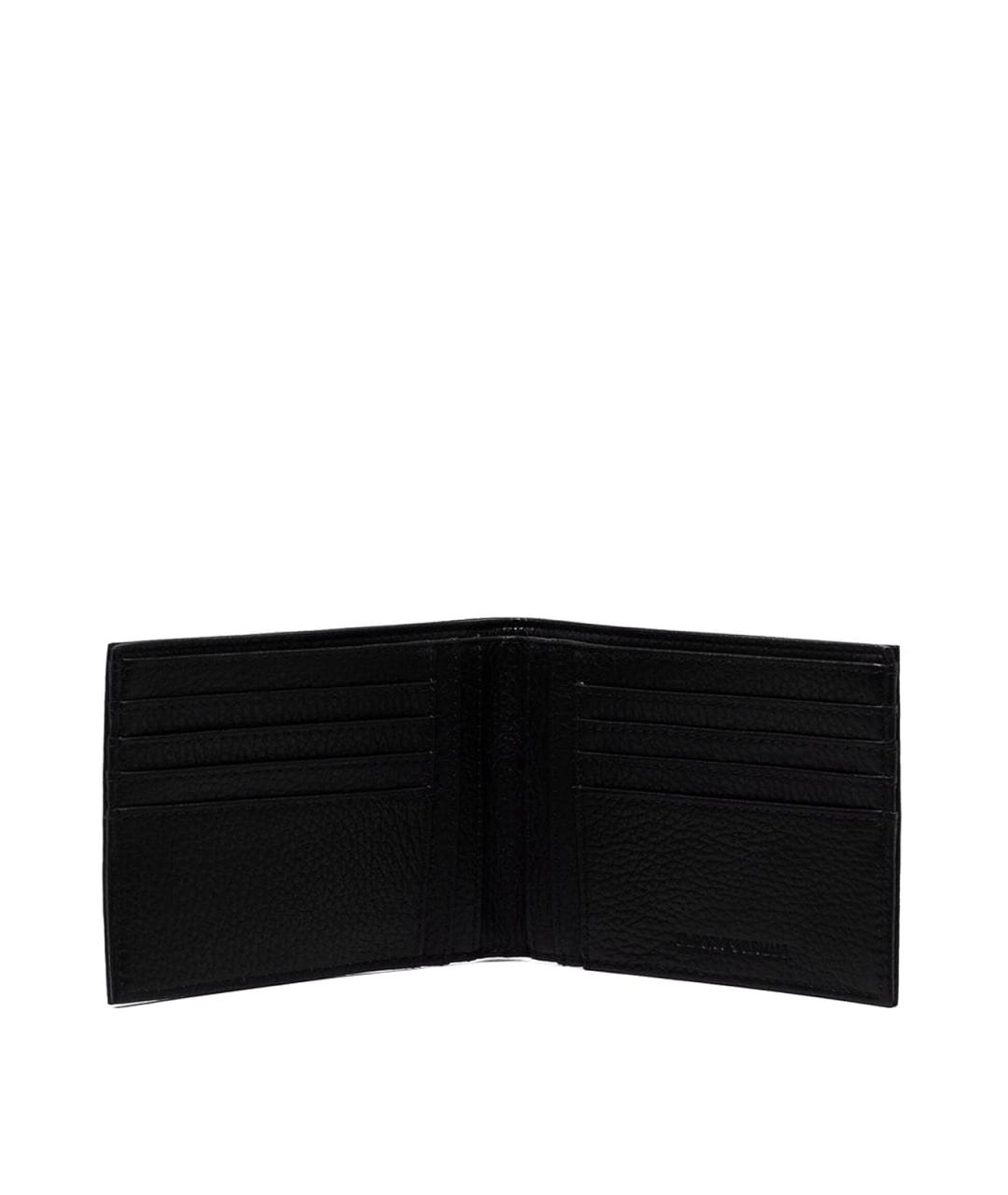 EMPORIO ARMANI Черный кожаный кошелек, фото 3