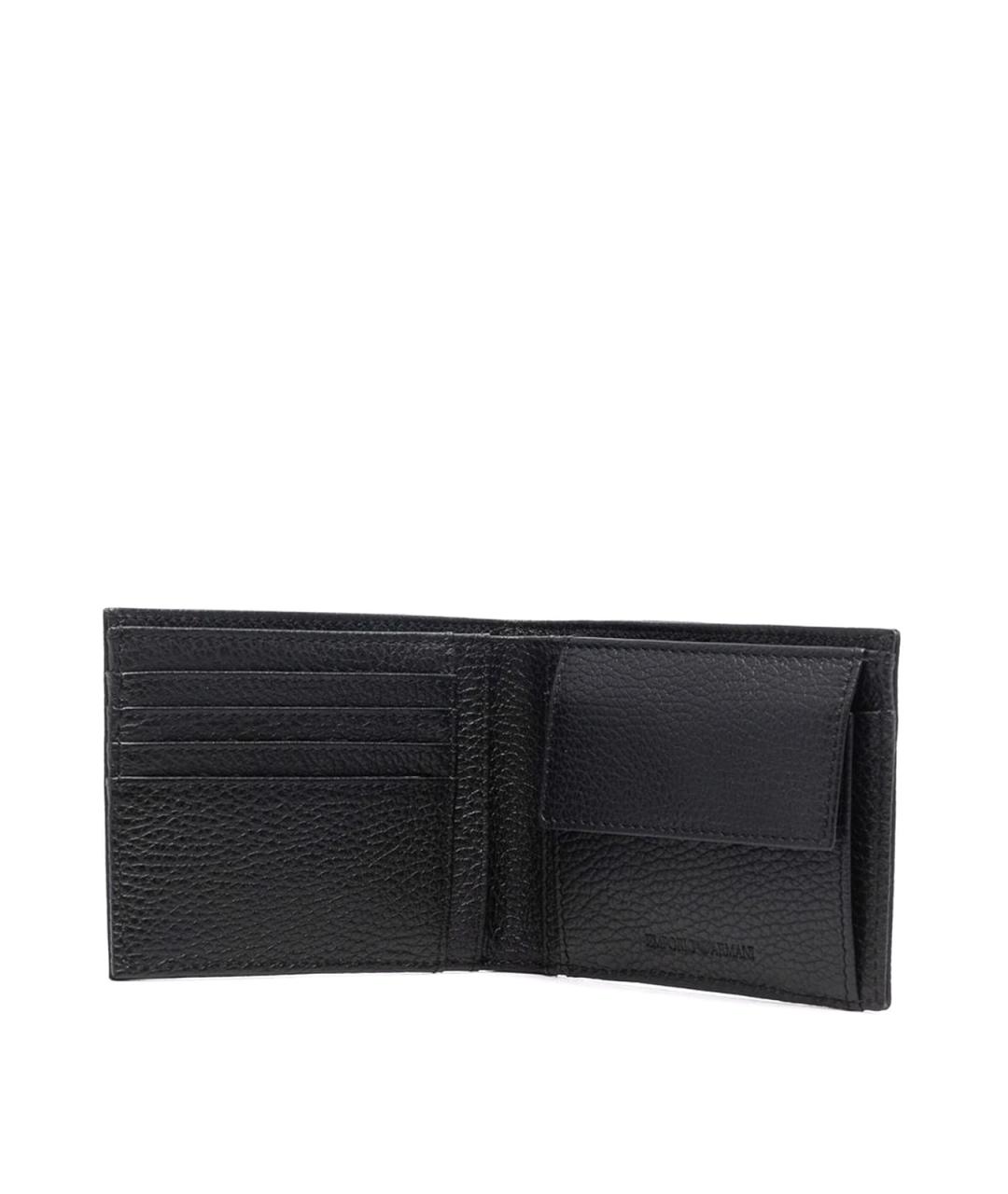 EMPORIO ARMANI Черный кожаный кошелек, фото 3