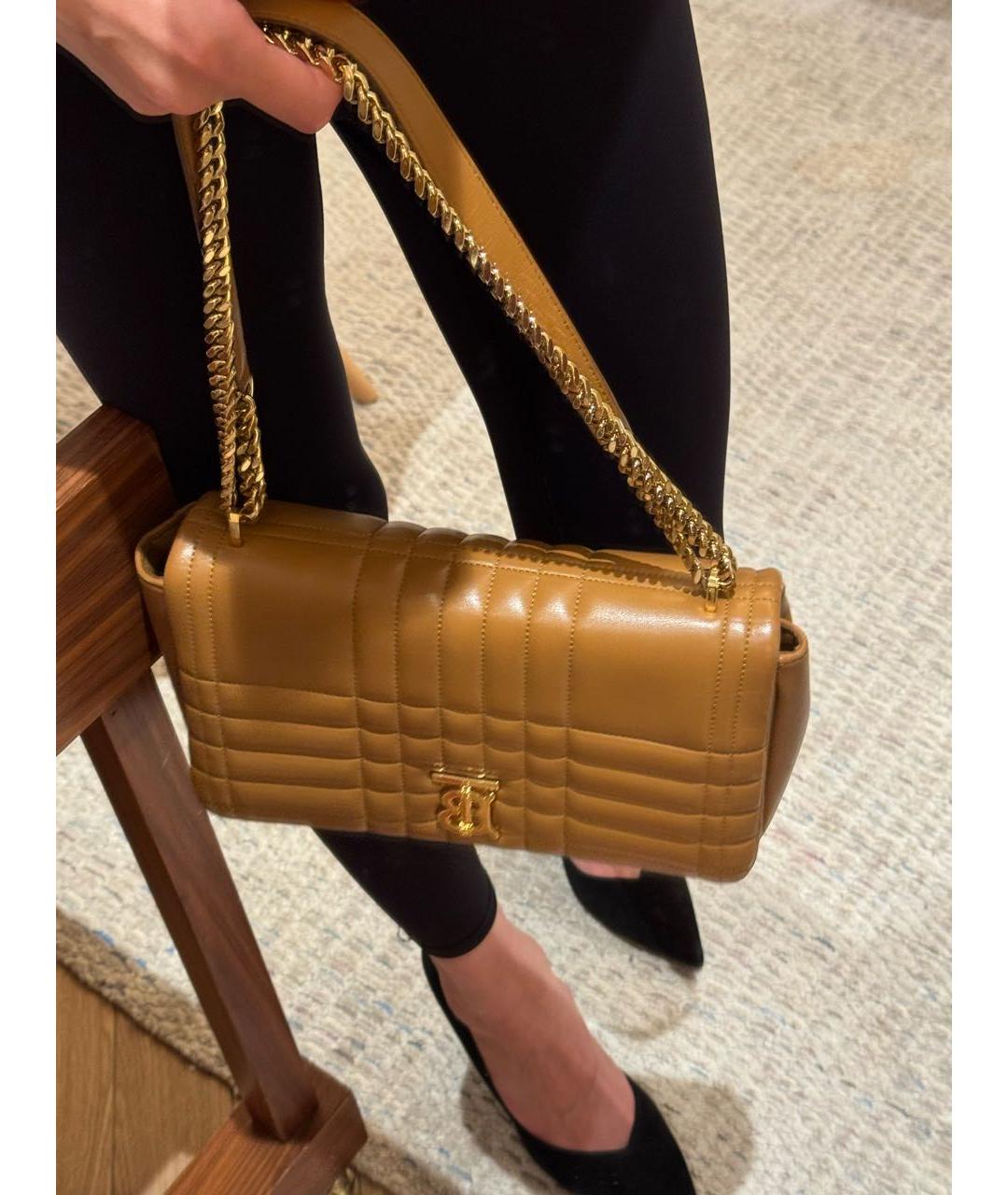 BURBERRY Бежевая кожаная сумка через плечо, фото 2