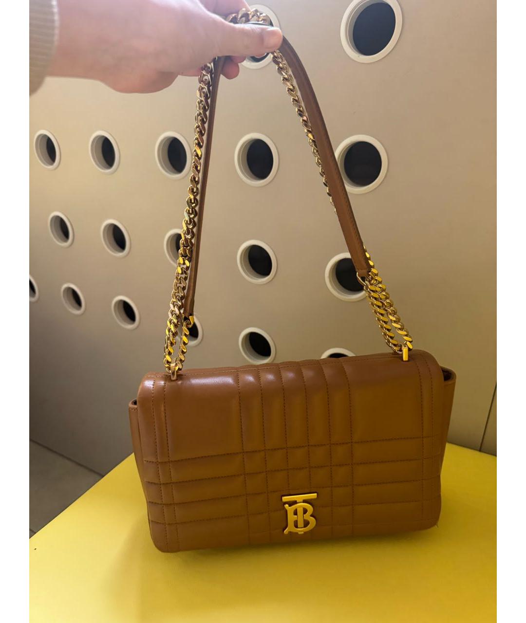 BURBERRY Бежевая кожаная сумка через плечо, фото 5