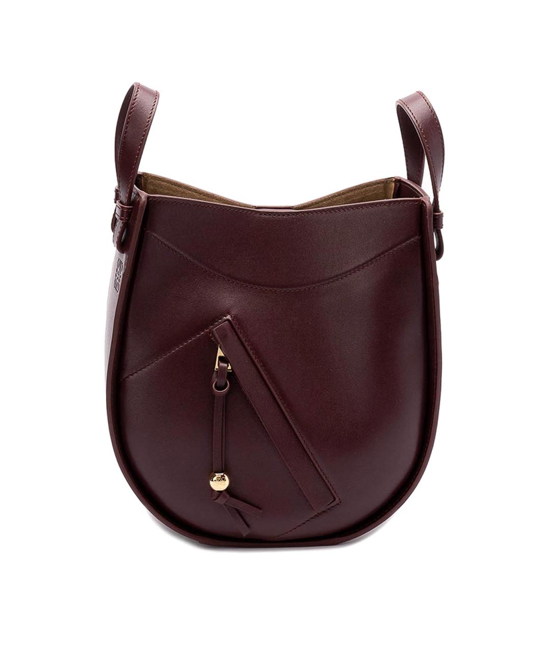 LOEWE Бордовая кожаная сумка тоут, фото 1
