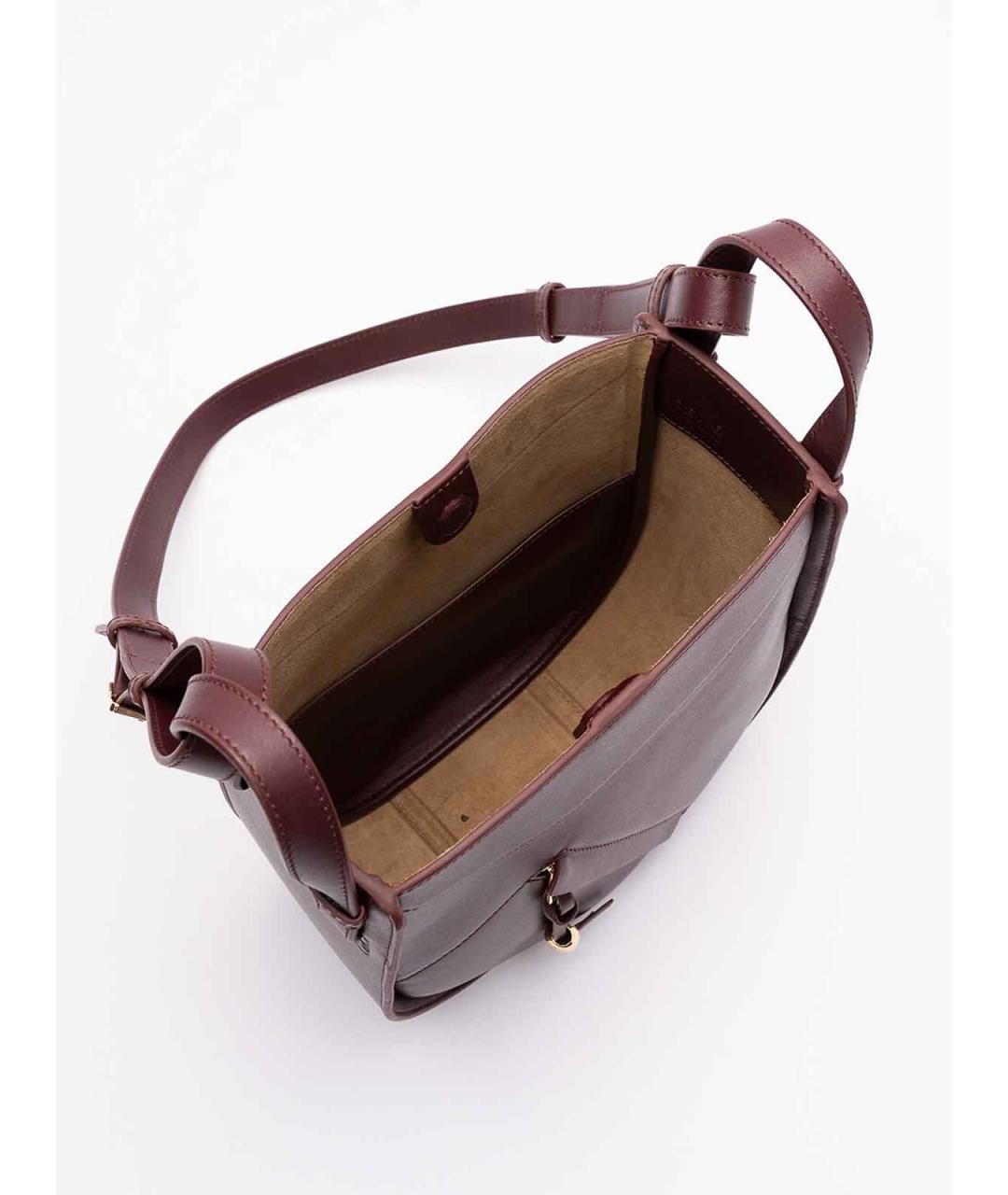 LOEWE Бордовая кожаная сумка тоут, фото 5