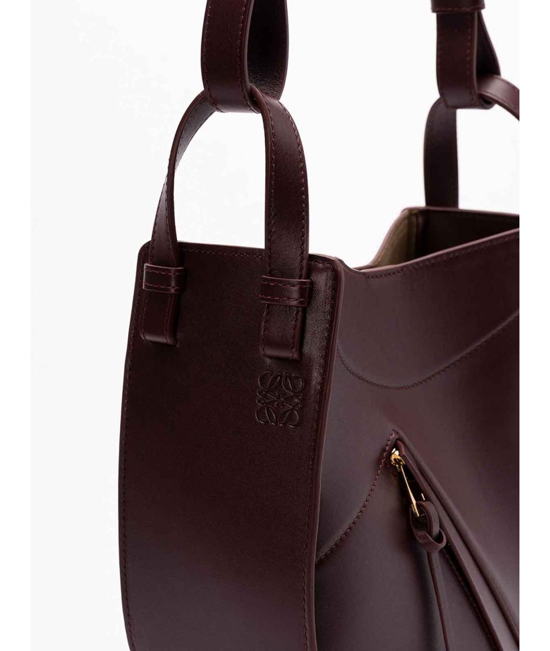 LOEWE Бордовая кожаная сумка тоут, фото 4