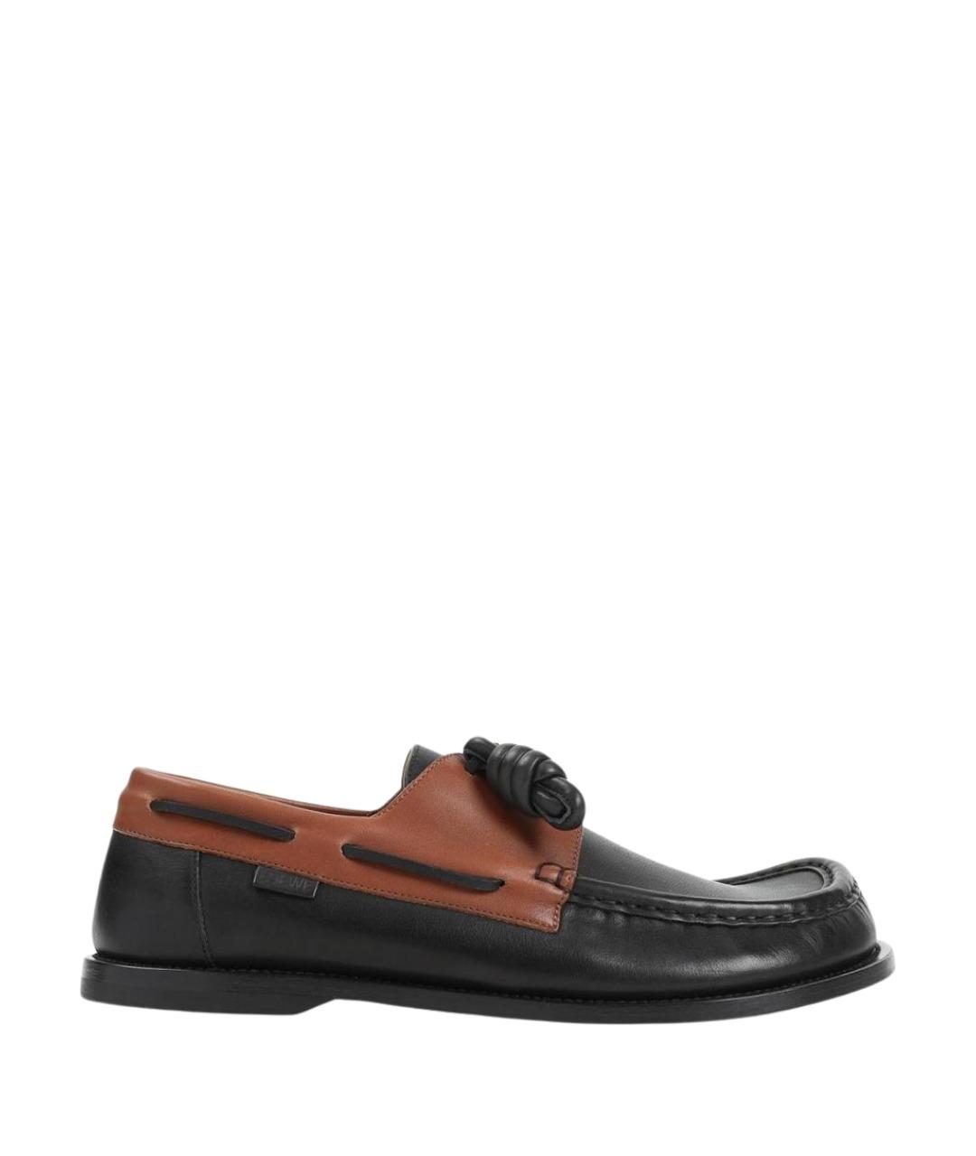 LOEWE Черные кожаные лоферы, фото 1