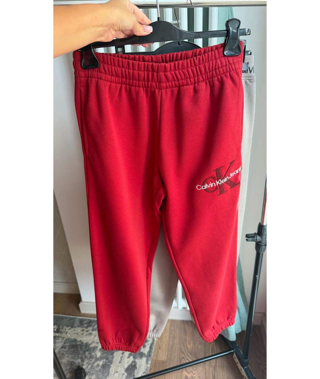 CALVIN KLEIN Красные хлопковые спортивные брюки и шорты, фото 7