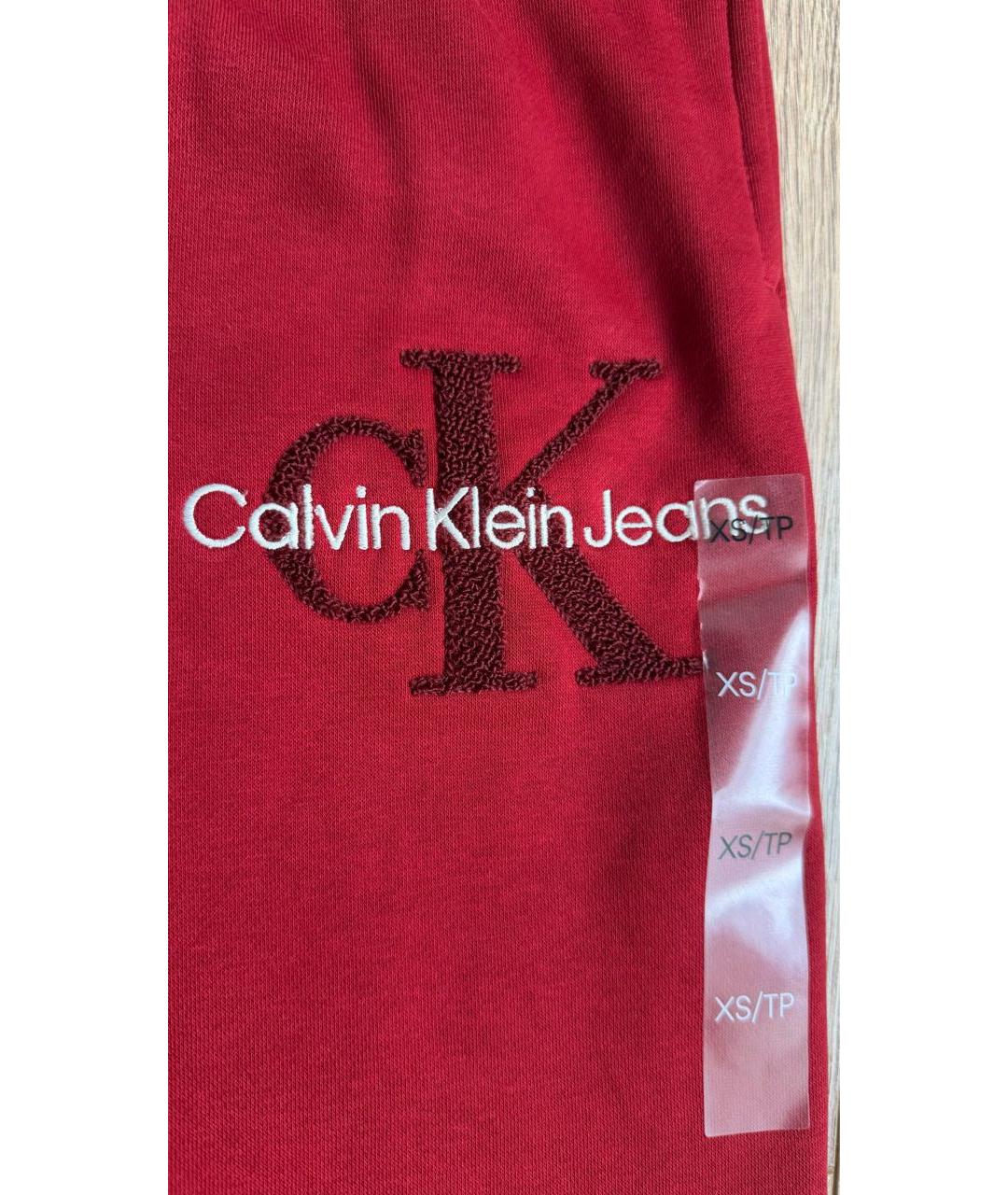 CALVIN KLEIN Красные хлопковые спортивные брюки и шорты, фото 3