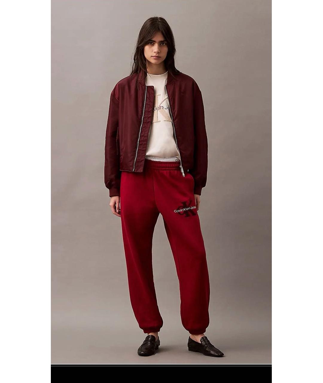 CALVIN KLEIN Красные хлопковые спортивные брюки и шорты, фото 6