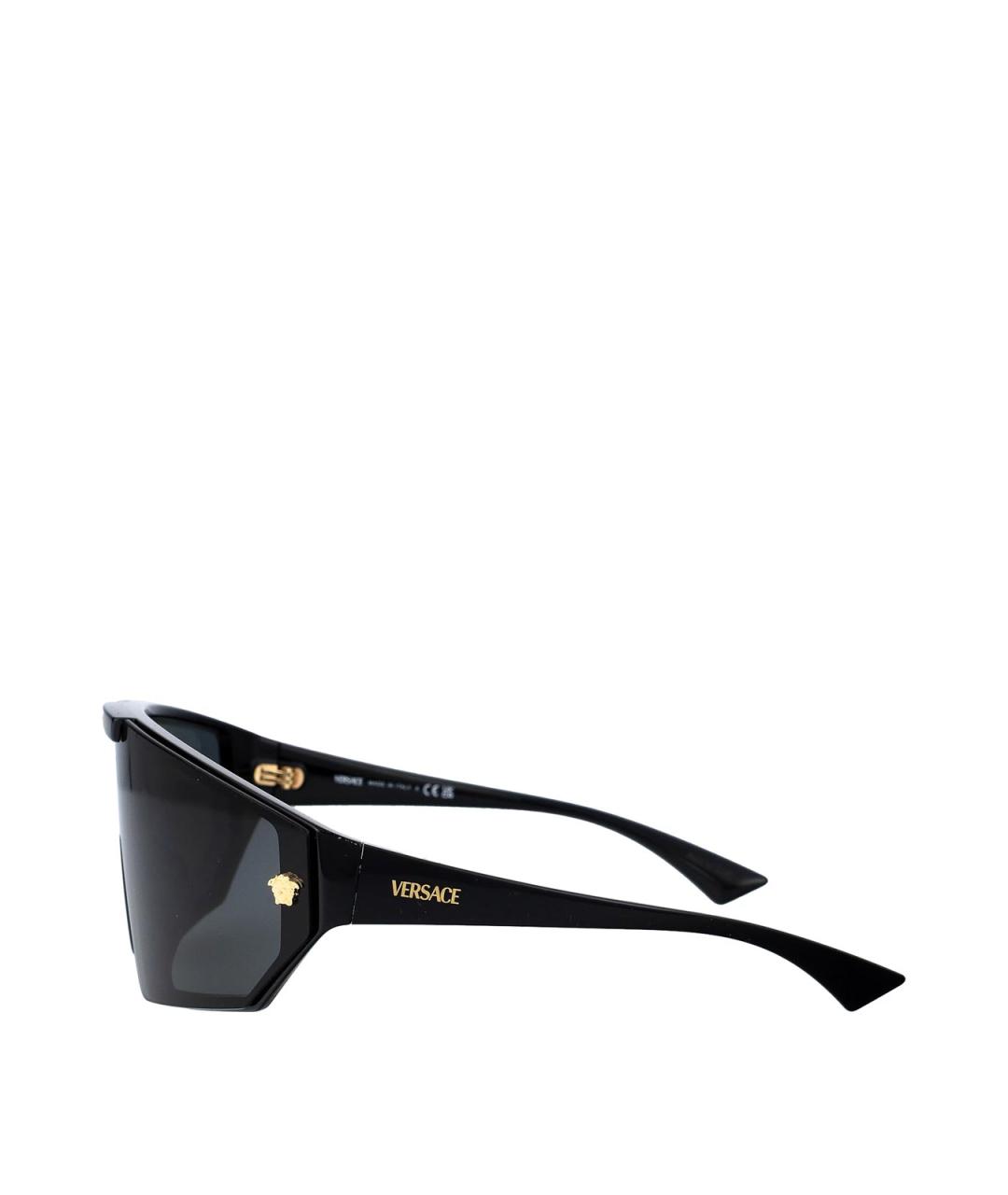 VERSACE Черные пластиковые солнцезащитные очки, фото 3
