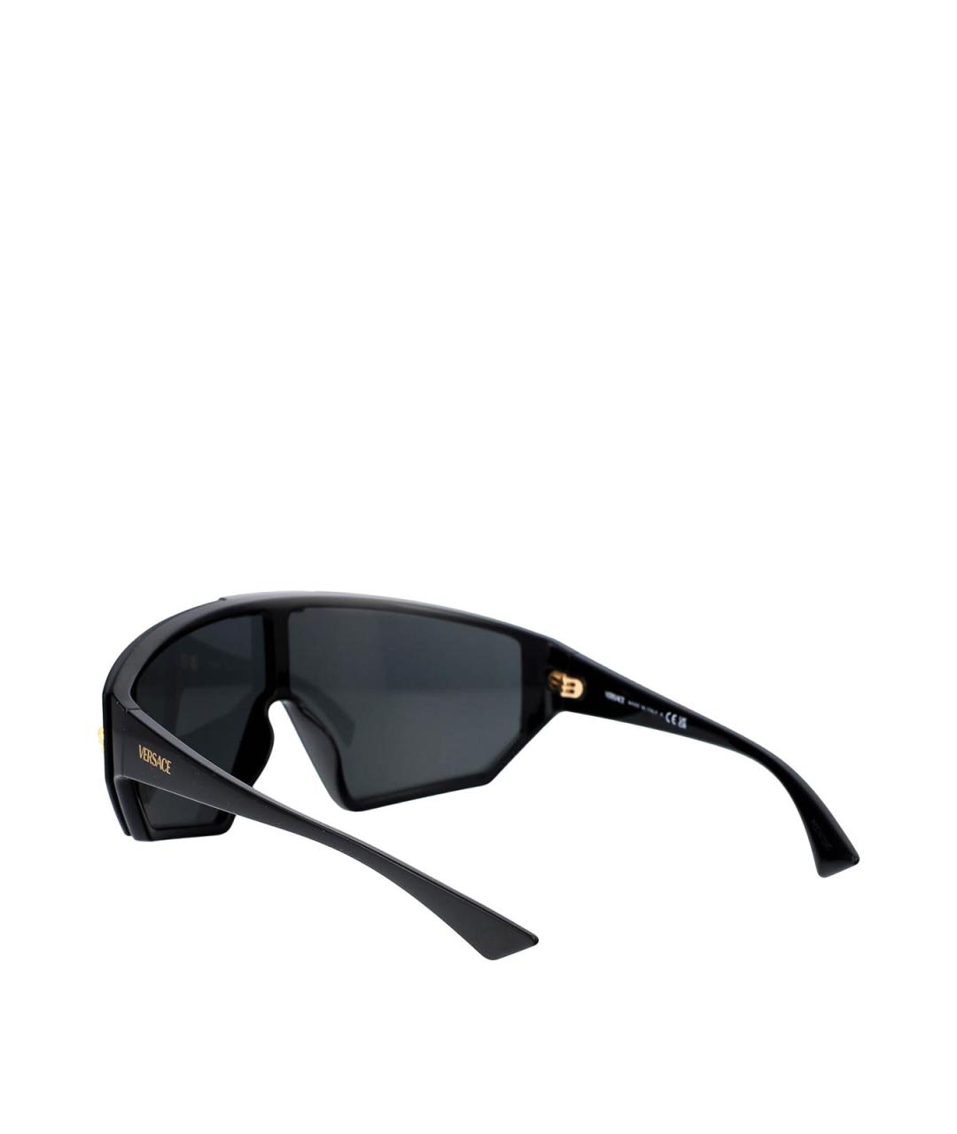 VERSACE Черные пластиковые солнцезащитные очки, фото 4