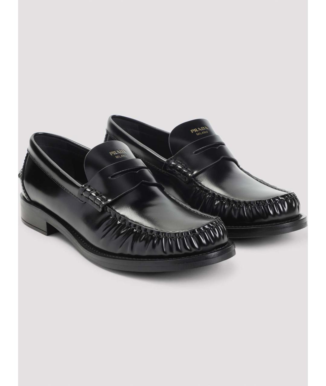 PRADA Черные кожаные лоферы, фото 3