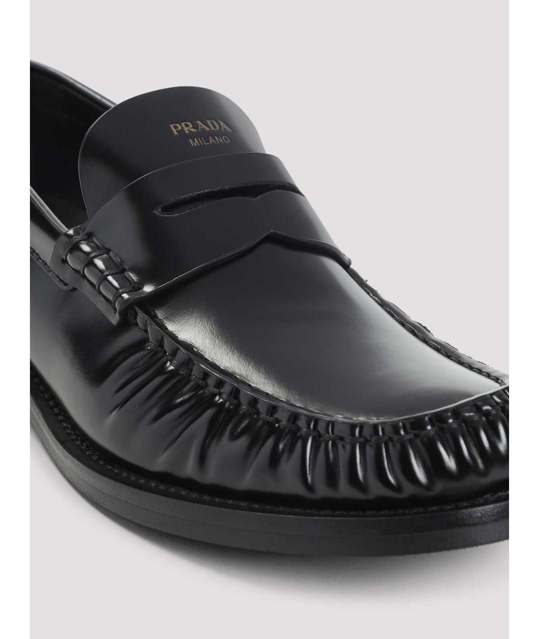 PRADA Черные кожаные лоферы, фото 4