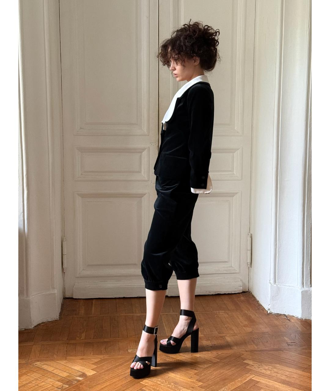 CHANEL Черный бархатный костюм с брюками, фото 8