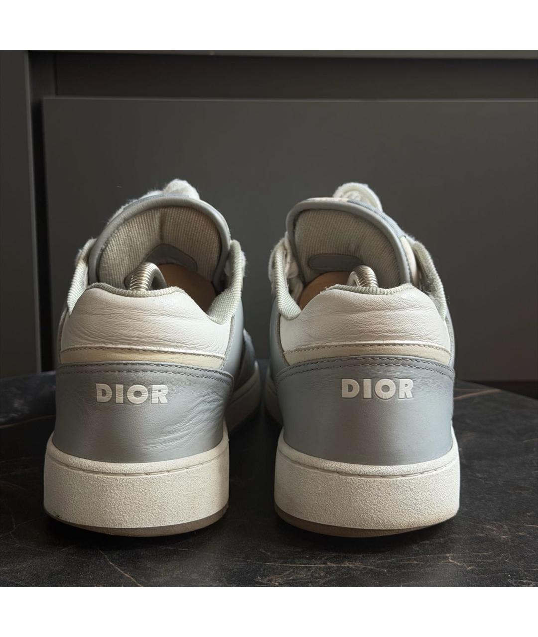 CHRISTIAN DIOR Серые кожаные низкие кроссовки / кеды, фото 3