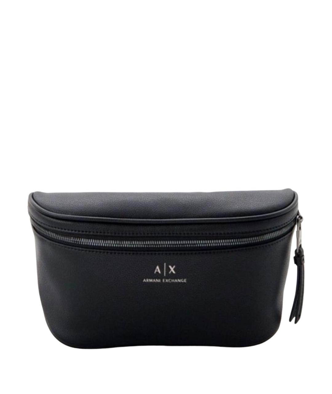 ARMANI EXCHANGE Черная кожаная поясная сумка, фото 1
