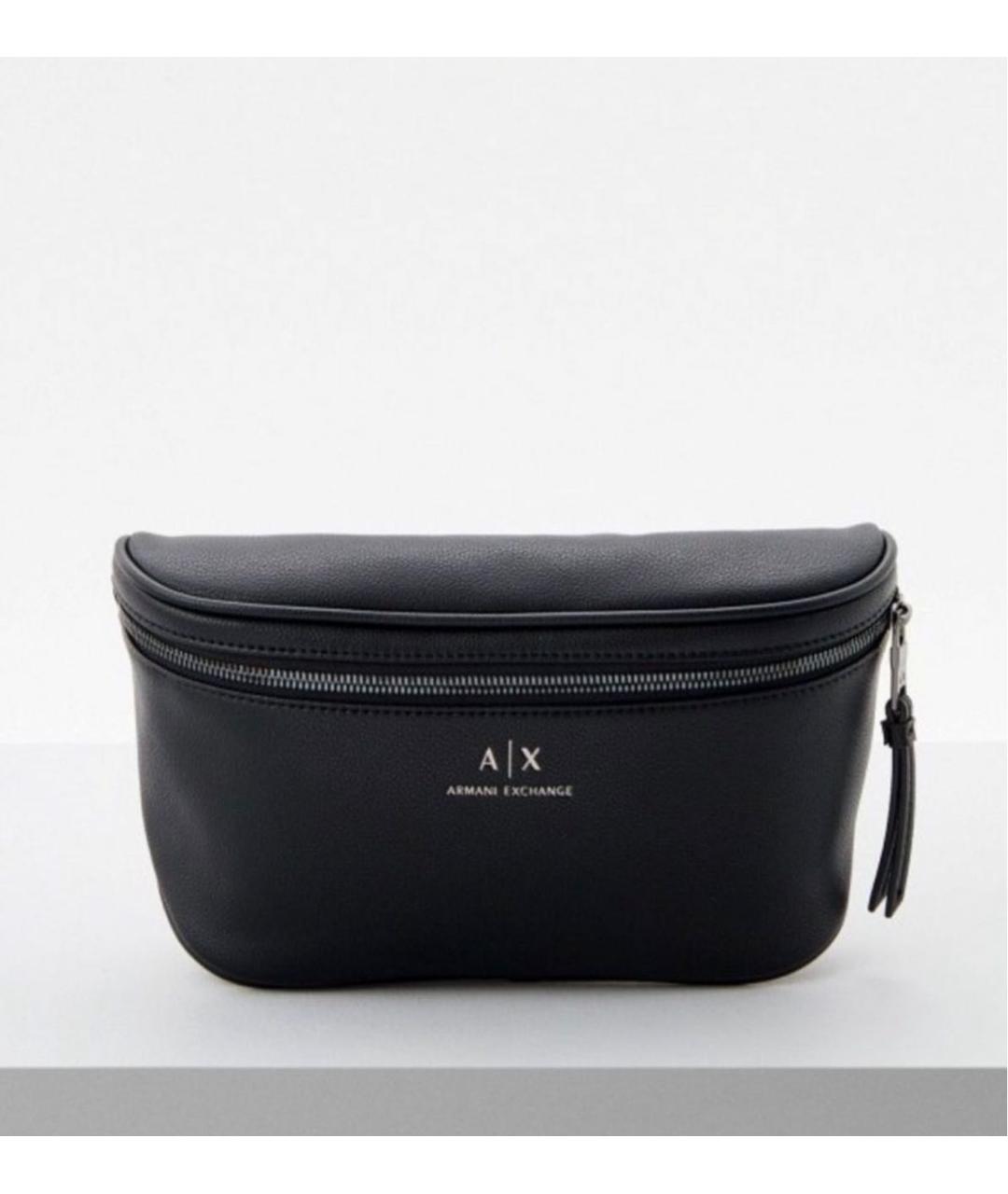 ARMANI EXCHANGE Черная кожаная поясная сумка, фото 5