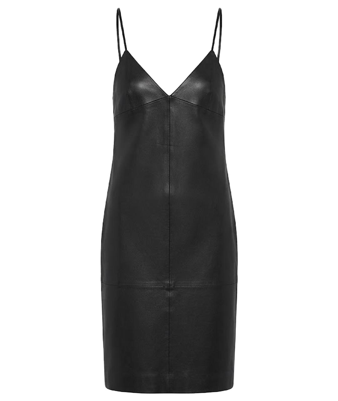 SAINT LAURENT Черное кожаное вечернее платье, фото 1