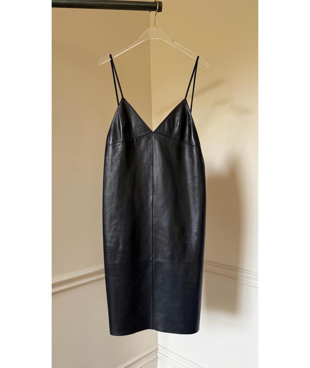 SAINT LAURENT Черное кожаное вечернее платье, фото 7
