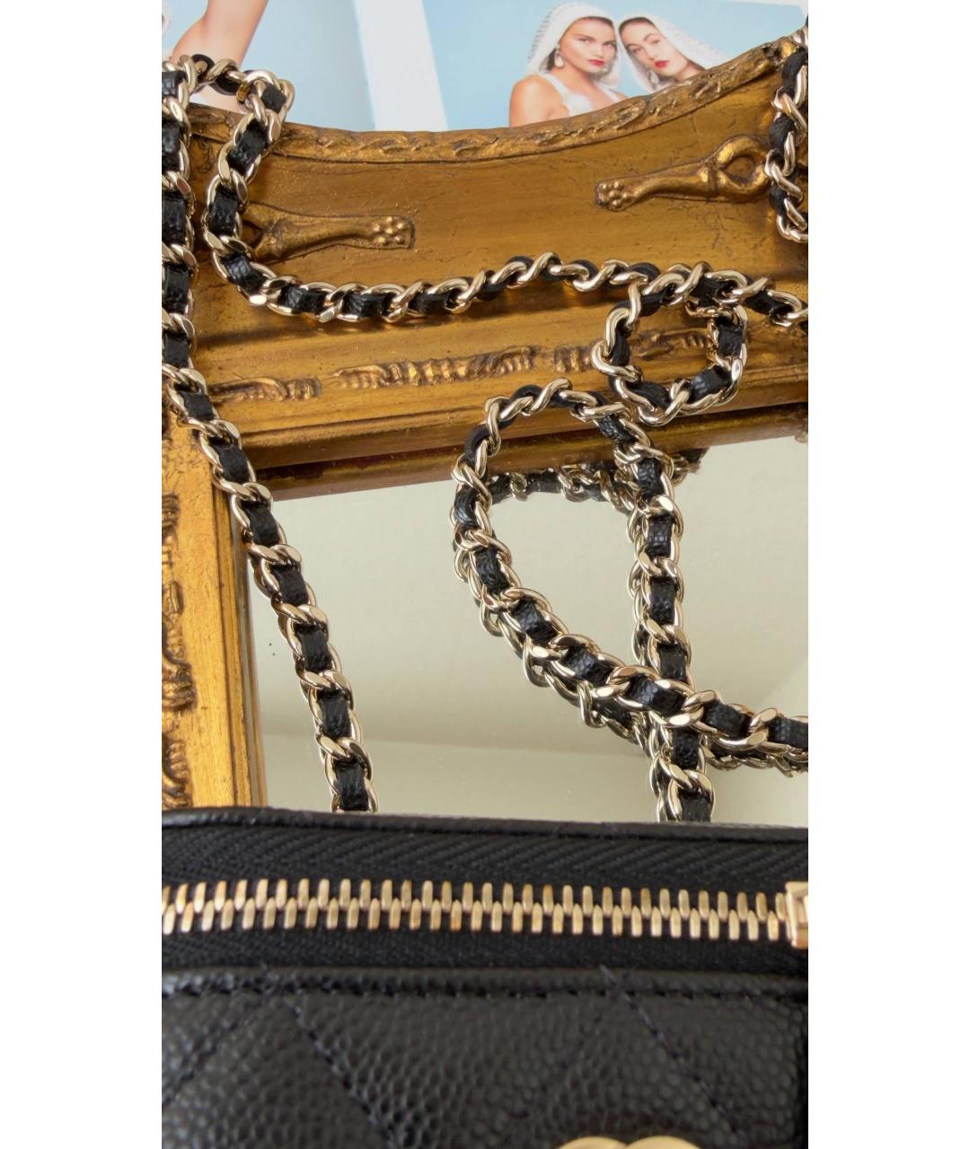 CHANEL Черная кожаная сумка через плечо, фото 4