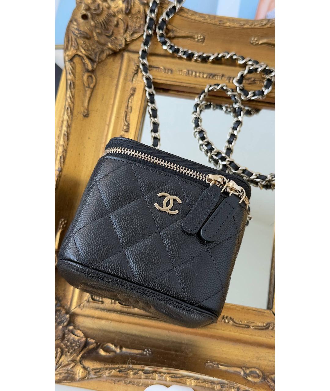 CHANEL Черная кожаная сумка через плечо, фото 10