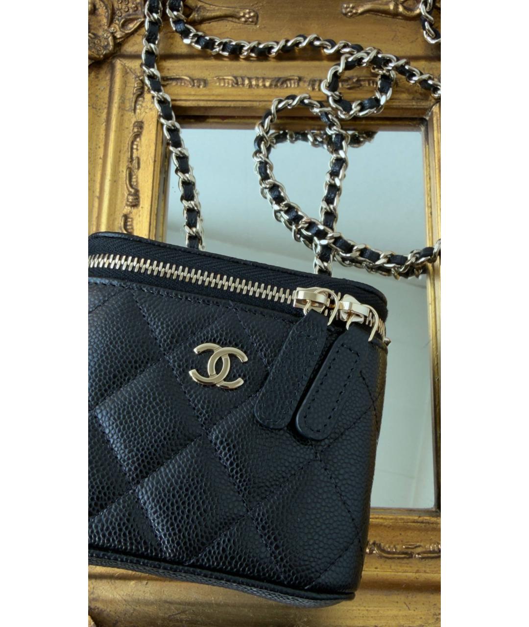 CHANEL Черная кожаная сумка через плечо, фото 3