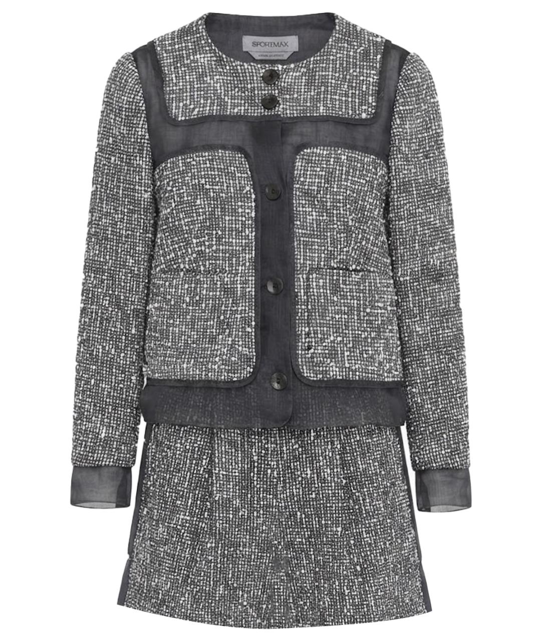 SPORTMAX Серый хлопковый костюм с юбками, фото 1
