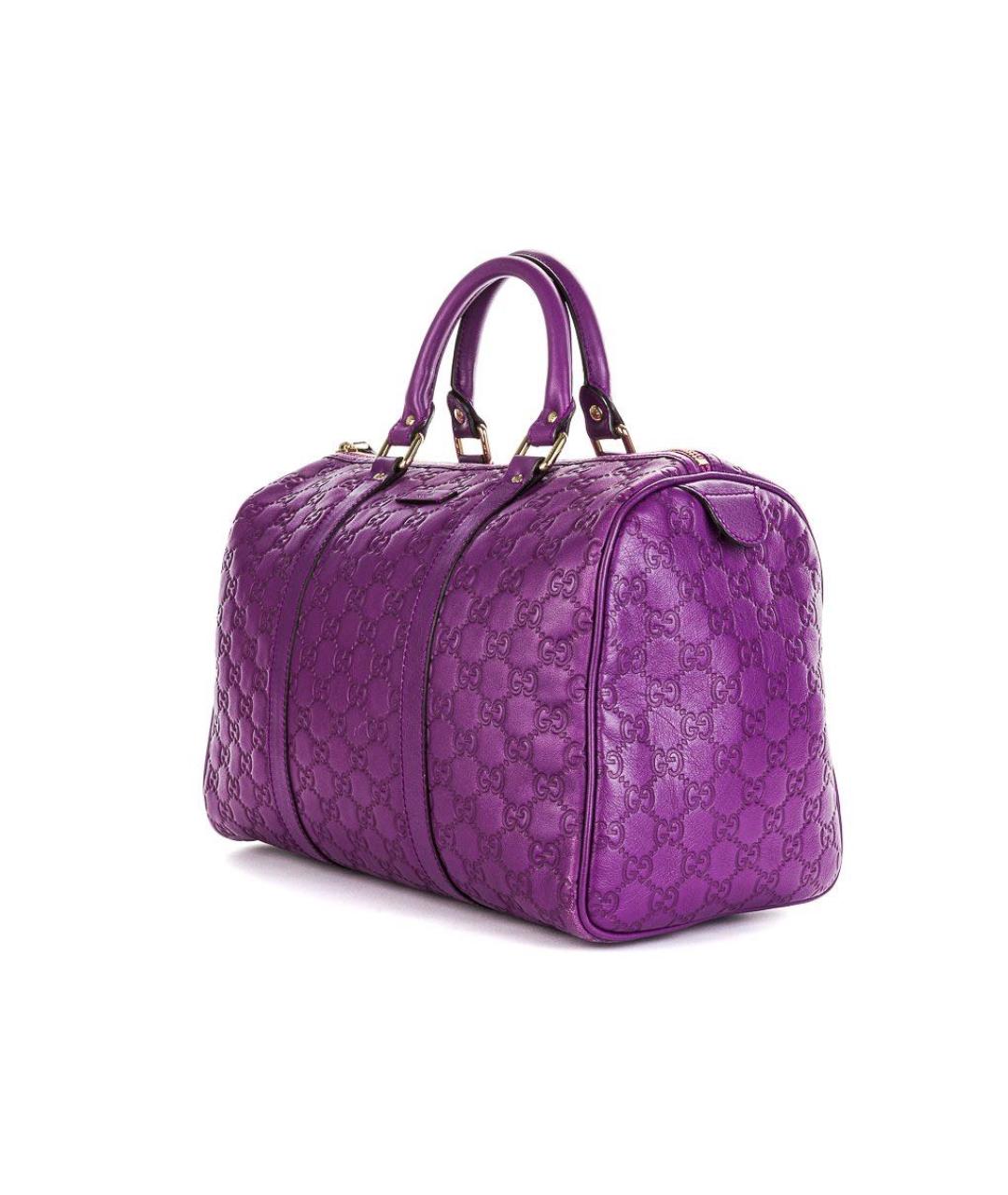 GUCCI Фиолетовая кожаная сумка с короткими ручками, фото 2