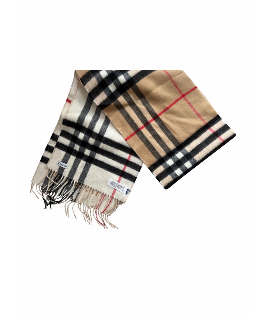 BURBERRY Бежевый кашемировый шарф, фото 1