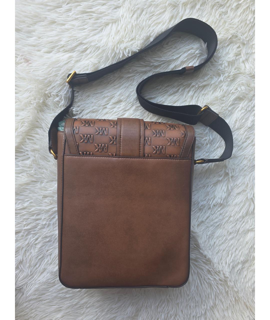 MICHAEL KORS Коричневая кожаная сумка на плечо, фото 5