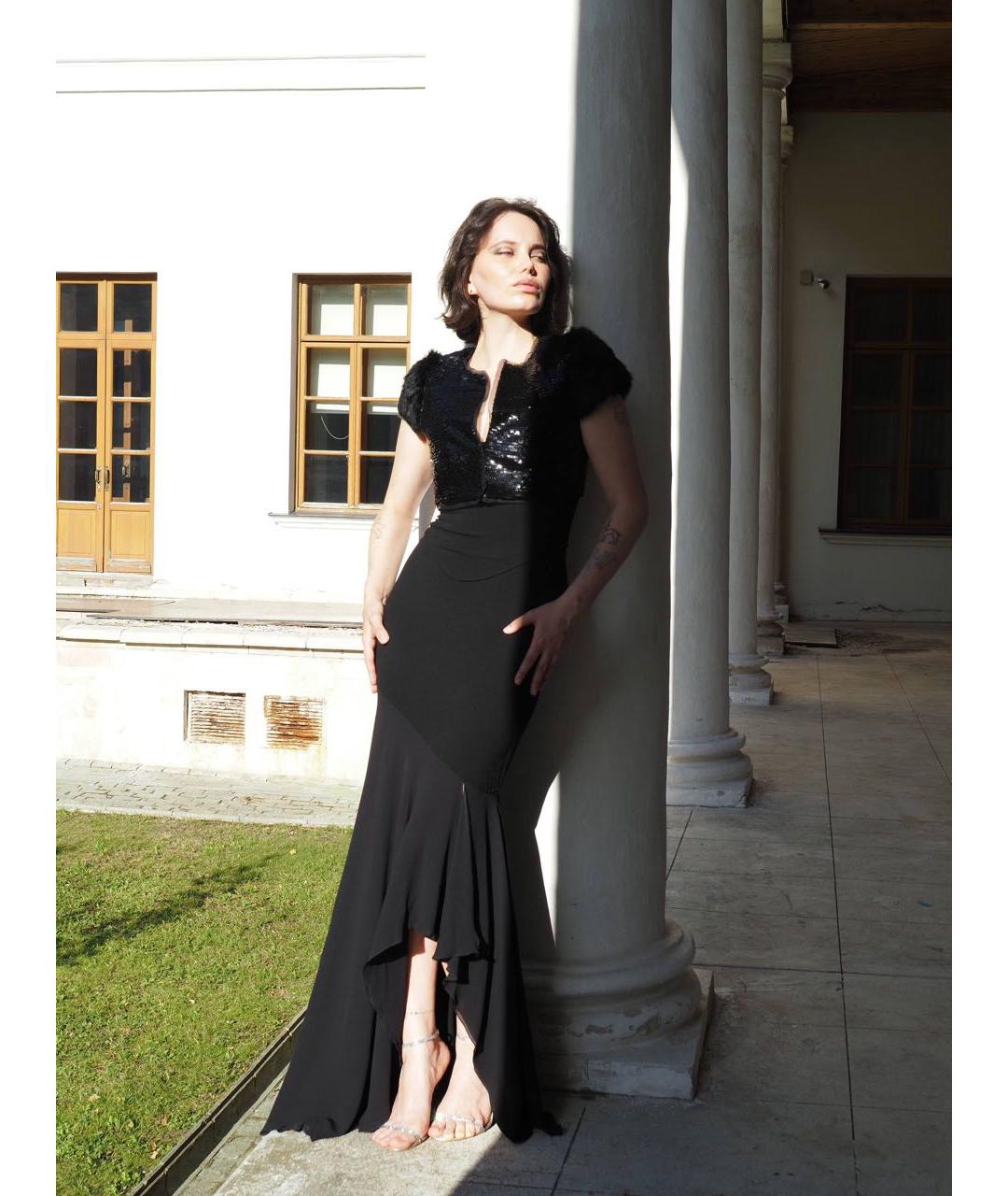 VERSACE Черное шелковое вечернее платье, фото 4