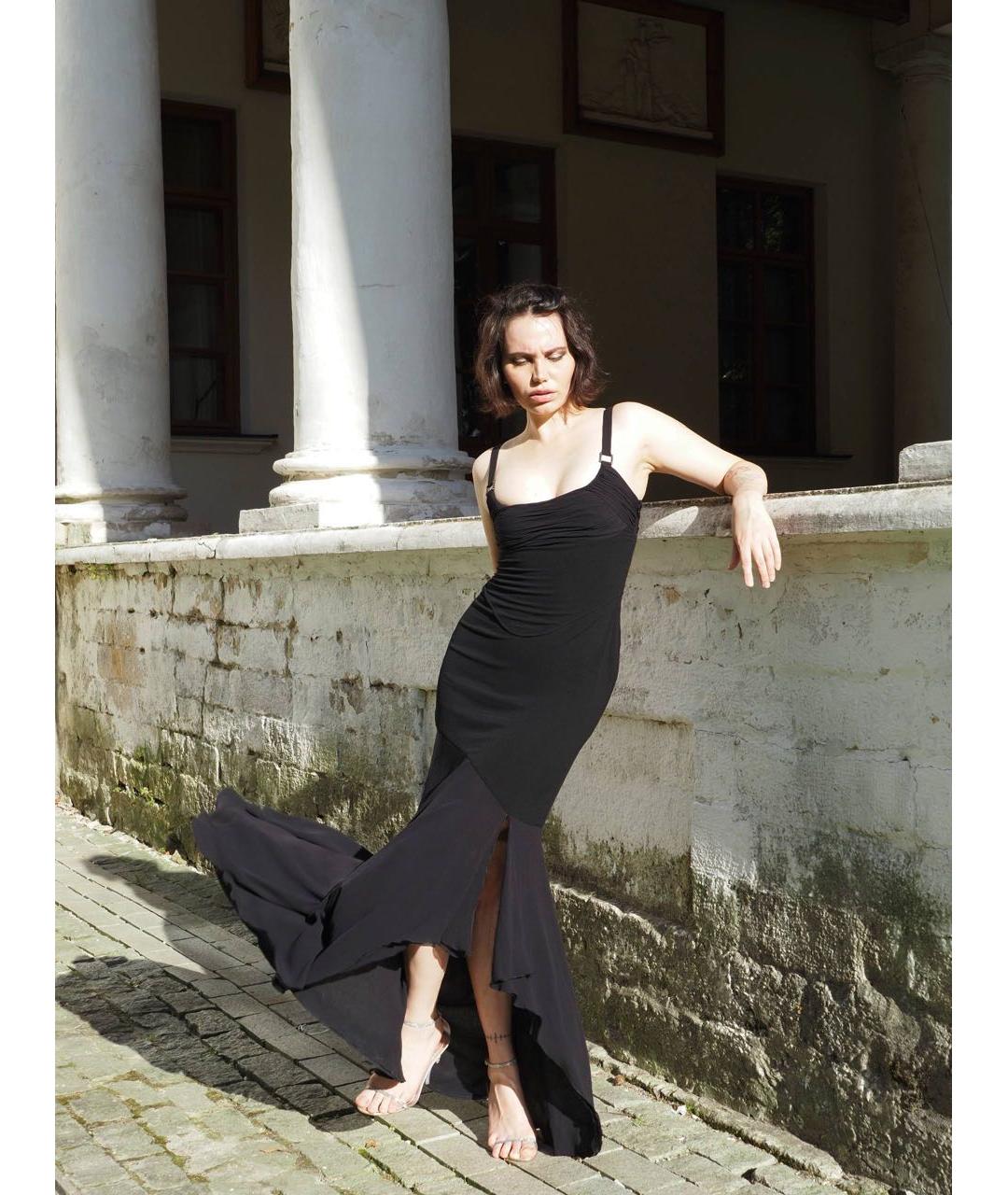 VERSACE Черное шелковое вечернее платье, фото 6