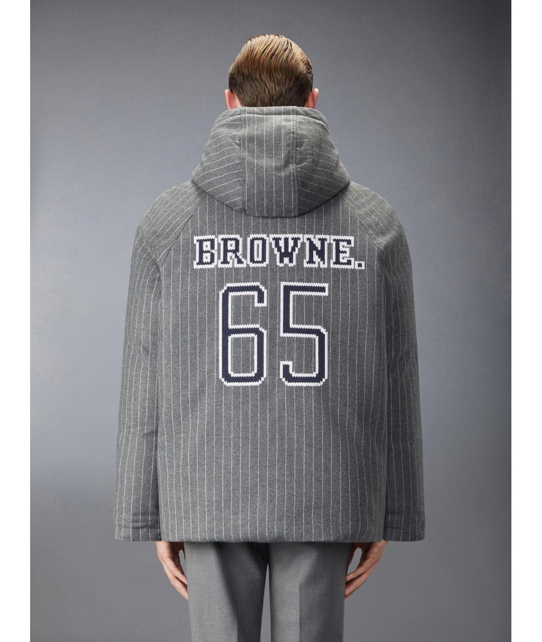THOM BROWNE Серая шерстяная куртка, фото 2