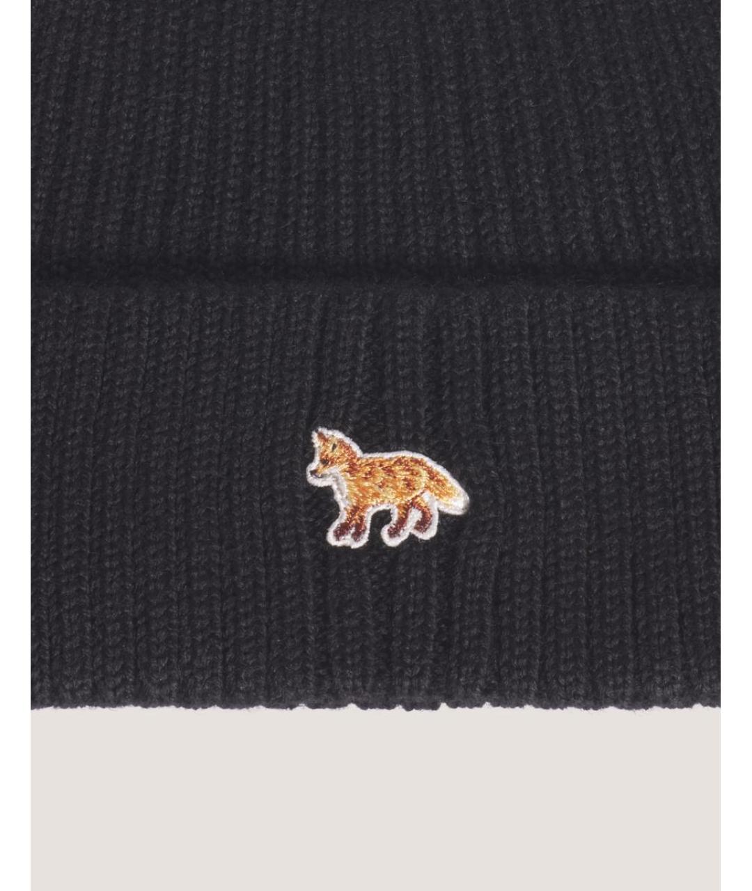 MAISON KITSUNE Черная шерстяная шапка, фото 2
